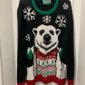 Ugly Christmas Sweater Black Polar Bear Sweater